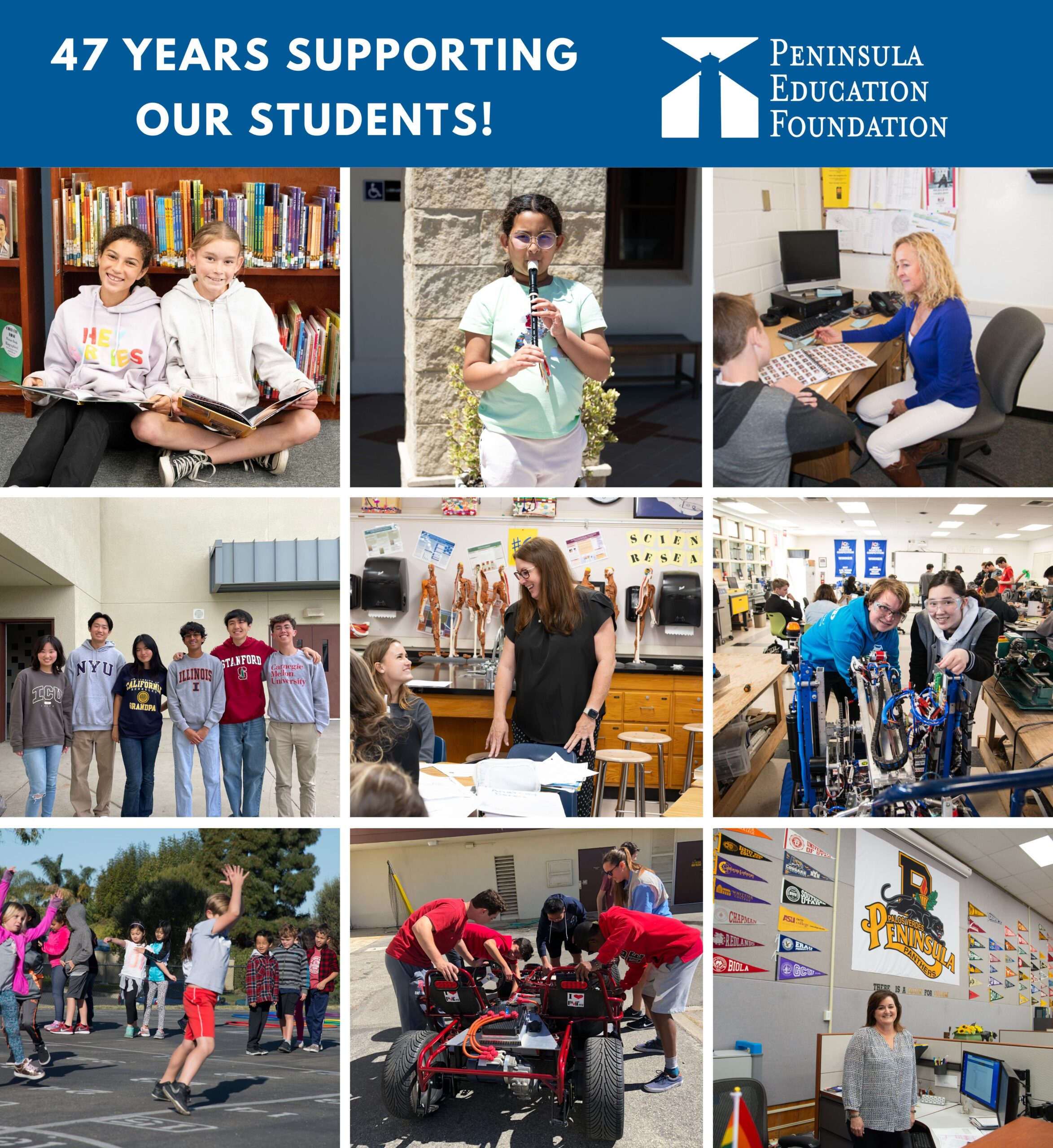 40 years supporting PVPUSD students, grid photo